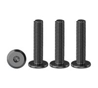 Drenky M4 Bolts, Flat Head Furniture Screw M4 X 30mm Flat Hex Bolt 304 Stainless Steel Bolts Fully Thread Black Machine Screws Bolts for Bed & Wood Furniture, Pack of 20