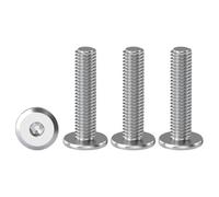 Drenky M4 Bolts, Flat Head Furniture Screw M4 X 30mm Flat Hex Bolt 304 Stainless Steel Bolts Fully Thread Machine Screws Bolts for Bed & Wood Furniture, Pack of 20