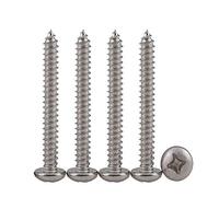 Drenky M4X50 50PCS Phillips Pan Head Screws 304 Stainless Steel Self-Tapping Screws Self-drilling Wood Screws Standard Cross Groove Full Thread Woodworking Fastener (M4X50 50Pcs)