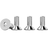 Drenky M5 Bolts, M5 X 10mm Stainless Steel Screws 25 Pcs Flat Head Hex Socket Cap Screws DIN 7991 / ISO 10642 Rustproof Machine Screws, Hex Screws, Fully Thread