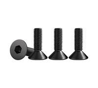 Drenky M5 Countersunk Bolts, M5 X 10mm Black Screws Countersunk 25 Pcs 304 Stainless Steel Flat Head Hex Socket Cap Screws DIN 7991 / ISO 10642 Rustproof Machine Screws, Fully Thread