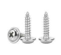 Drenky M5x10mm Flange Self Tapping Screws Small 304 Stainless Steel Screw 50 Pcs Multi-Purpose Phillips Pan Head With Washer for Wood, DIY & Construction Hardware