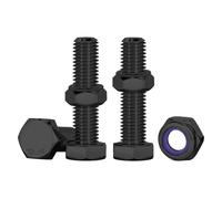 Drenky M6 25mm Nuts and Bolts, M6 Lock Nuts and Bolts 304 Stainless Steel Hex Bolts and Nuts Machine Screws and Nut for Machinery, Furniture, Car, Bike, Ship, 3D Printing, 10 Pcs, Black