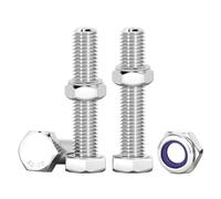 Drenky M6 35mm Nuts and Bolts, M6 Lock Nuts and Bolts 304 Stainless Steel Hex Screws and Nut for Machinery, Furniture, Car, Bike, Ship, 3D Printing, 10 Pcs