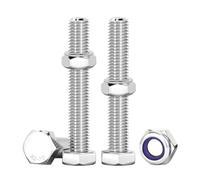 Drenky M6 60mm Nuts and Bolts, M6 Lock Nuts and Bolts 304 Stainless Steel Hex Bolts and Nuts Machine Screws and Nut for Machinery, Furniture, Car, Bike, Ship, 3D Printing, 10 Pcs