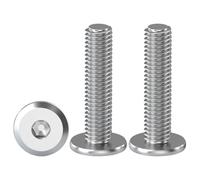 Drenky M6 Bolts, Flat Head Furniture Screw M6 X 30mm Flat Hex Bolt 304 Stainless Steel Bolts Fully Thread Machine Screws Bolts for Bed & Wood Furniture, Pack of 20