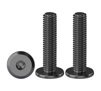 Drenky M6 Bolts, Flat Head Furniture Screw M6 X 30mm Flat Hex Bolt 304 Stainless Steel Bolts Fully Thread Black Machine Screws Bolts for Bed & Wood Furniture, Pack of 20