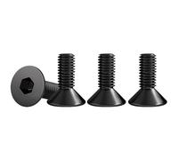 Drenky M6 Hex Socket Countersunk Bolts, Black Screws Countersunk DIN 7991 / ISO 10642 Rustproof Hex Screws 304 Stainless Steel Machine Screws Fully Thread, M6 X 10mm, 25 Pcs
