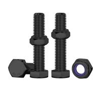 Drenky M6 Stainless Steel Bolts, 10 Pcs Black Bolts and Nuts Set M6 x 35mm SUS 304 Hex Bolts and Lock Nuts Machine Screws and Nut for Machinery, Furniture, Car, Bike, Ship, 3D Printing
