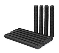 Drenky M6 Threaded Bar 10 Pack 304 Stainless Steel Black Fully Threaded Rods with DIN976 Standard, Ideal for Automotive Repair & Construction , M6 X 80mm