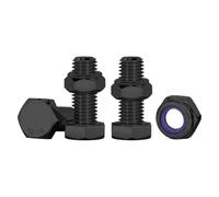 Drenky M6 x 20mm Black Bolts and Nuts Set, 10 Pcs M6 Lock Nuts and Bolts 304 Stainless Steel Hex Bolts and Lock Nuts Machine Screws and Nut for Machinery, Furniture, Car, Bike, Ship, 3D Printing