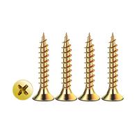 Drenky Multi Purpose Screws, 100 Pcs M4 x 35mm Zinc Alloy Self Tapping Screws High Performance Countersunk Head Phillips Universal Concrete Screws, Yellow
