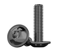Drenky Pack of 20 M6 x 25 mm Flat Head Screws with Flange Black Screws Torx ISO 7380-2 Flange Screws Rustproof Stainless Steel A2 V2A Machine Screws Thread Screws Full Thread