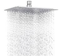 Drenky Rainfall Shower Head Powerful High Pressure 12 '' Large Square Fixed Shower Head Stainless Steel Universal Rain Replacement Adjustable Showerhead with Swivel Ball Ultra Thin Showerhead