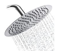 Drenky Round Rain Shower Head 8 Inch Powerful High Pressure Rainfall Shower Head Stainless Steel Replacement Adjustable with Swivel Ball Ultra Thin Ceiling Showerhead