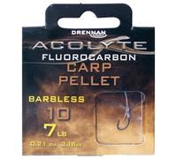 Drennan Acolyte Carp Pellet Hooks to Fluorocarbon Barbless (Size 16)