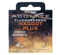 Drennan Acolyte Maggot Plus Hooks to Fluorocarbon Barbless (Size 14)