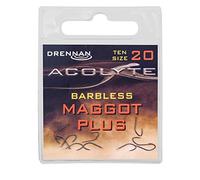 Drennan Hooks Acolyte PTFE Coated Spade End Barbless Maggot Plus - 20