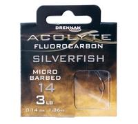 Drennan Acolyte Silverfish Hooks to Fluorocarbon Micro Barbed (Size 18)