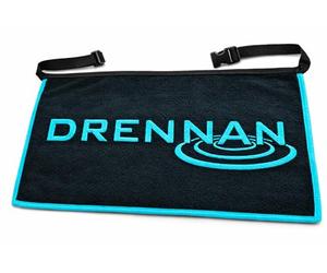 Drennan Apron Towel, Fishing Towel with Adjustable Waist Strap, Highly Absorbent Material, Black with Blue Trim, 50cm x 80cm