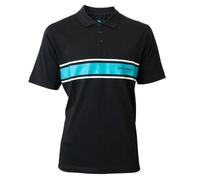 Drennan Aqua Stripe Polo Shirt 3XL Black Aqua Stripe Polo with a Buttoned Collar and Stylish Brand Colour Scheme | Ideal for Warmer Months Both on and Off the Bank | CLAF06