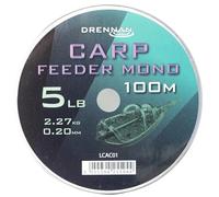 Drennan Carp Feeder Fast Sinking Mono Dark Brown Fishing Line 100m Spool (5lb)