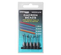 Drennan Dacron Beads Medium | Pole Fishing Elastic Connectors | Lightweight and Anti Tangle | Pushes Line Away from the Pole Tip | Fit Elastics 1.8mm to 2.4mm | Code TOAD03