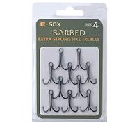 Drennan E-Sox Exra Strong Treble Hook Semi Barbed Size 4 Pike Fishing