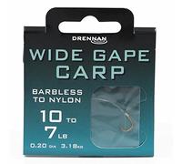 Drennan Hooks to Nylon Wide Gape Carp Barbless