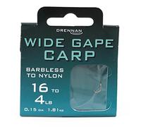 Drennan Hooks to Nylon Wide Gape Carp Barbless