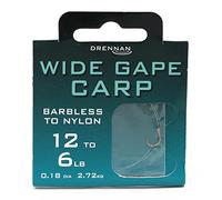 Drennan Wide Gape Carp Hooks To Nylon - Size 12 to 6lb
