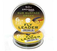50m Drennan Subsurface Fly Line Tippet Leader Material - Green - 10lb