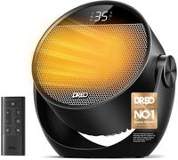 Dreo 1500W Portable Electric Heater for Home, 60° Adjustable Tilt, 10.5ft/s Fan Heater with Remote, 8 Safety Protections, 12H Timer, 3 Modes, Silent Small Ceramic Space Heaters for Bedroom, Atom 320