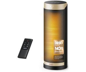 Dreo 16 Inch Electric Heater for Home, 34dB Silent Ceramic Heater, 70° Oscillation Space Heaters Energy Efficient, 3-Mode 3-Speed, Overheating & Tip-Over Protection, 12H Timer, Solaris Slim H3