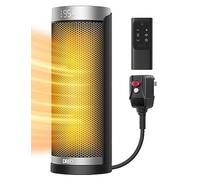 Dreo 16 Inch Space Heater, 1800W Silent Ceramic Electric Heater Low Energy, 3-Mode 3-Speed, Overheating & Tip-Over Protection, 12H Timer, 70° Oscillation, for Home, Solaris Slim H3,Silver