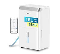 Dreo 16L/day Smart Dehumidifier for Bedroom, 35dB Quiet, Laundry Drying, Whole House, Humidity Sensor & Display, 24H Timer, 3 Mode & Speed, Low Energy, Large Room Moisture Remover with App, Alexa