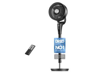 Dreo 20 dB Silent Standing Fan for Bedroom, 42" Pedestal Fans with Remote, 90° Oscillating, 90° Manual Vertical Cooling Fan, 8 Speeds, Adjustable Height, 8H Timer, Child Lock, LED Display[Upgraded]