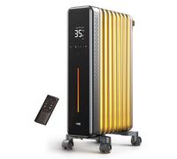 Dreo 2000W Smart Oil Filled Radiator for Large Room, 9 Fins Silent Electric Heater with Temp Display, Digital Thermostat, Remote, Low Energy Heaters for Home, 7 Safety Protection, 24H Timer