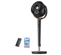 DREO 20dB Quiet Pedestal Fan with DC Motor for Bedroom, 120° Oscillating Silent Floor Fan with Remote, 9 Speeds & 4 Modes, 9H Timer, Energy Efficient Fan for Home & Office, Adjustable Height