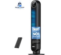 DREO 20dB Silent Tower Fan, 28 ft/s Velocity Electric 36 inch-Standard, Black
