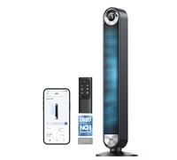 Dreo 25dB Smart Silent Tower Fan, Upgrated DC 9 Speeds Utral-Quiet Floor Fan, 90° Oscillating Bladeless Cooling Fan, 4 Modes 12H Timer, Remote Control, 7.9m/s Velocity Alexa Fan for Bedroom