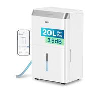 DREO 20L/Day Smart Dehumidifier, Low Energy & 35dB Quiet, Whole House Dehumidifier with Humidity Sensor & Display, 3 Speeds, Auto Humidity Control, Laundry Dry for Damp Large Rooms, 24H Timer