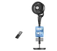 Dreo 25 dB Silent Standing Fan for Bedroom, 42" Pedestal Fans with Remote, 90° Oscillating, 90° Manual Vertical Cooling Fan, 8 Speeds, Adjustable Height, 8H Timer, Child Lock, LED Display[Upgraded]