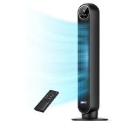 Dreo 28dB Silent Tower Fan, 7.3m/s Velocity Electric Cooling Fan with Remote Control 90° Oscillating 4 Speeds 4 Modes 8H Timer LED Display, Quiet Standing Bladeless Floor Fans for Bedroom, Nomad One