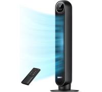 Dreo 28dB Silent Tower Fan, 25ft/s Velocity Electric Cooling Fan with Remote Control 90° Oscillating 4 Speeds 4 Modes 8