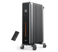 Dreo 9 Fins Oil Filled Radiator for Large Room, 2000W Silent Electric Heater with Temp Display, Digital Thermostat, Remote,Space Heaters for Home Low Energy, 7 Safety Protection, 24H Timer, OH521