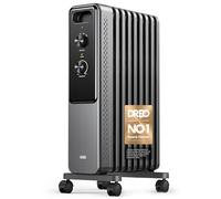 Dreo 9 Fins Oil Filled Radiator Heater, 2000W Silent Electric Heaters for Bedroom, Free Standing, Overheat & Tip-Over Protection, Adjustable Thermostat, Child Lock, Dual Knobs, Energy Saving, Quiet