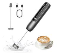 DREO Handheld Milk Frother, USB-C Rechargeable Electric Coffee Frother | 4 Speed Settings, 0.5mm Microfoam for Latte Art, 180+ Drinks per Charge, IPX7 Waterproof, Cappuccino, MatchaHot, Chocolate