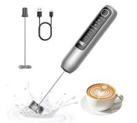 DREO Handheld Milk Frother, USB-C Rechargeable Electric Coffee Frother | 4 Speed Settings, 0.5mm Microfoam for Latte Art, 180+ Drinks per Charge, IPX7 Waterproof, Cappuccino, MatchaHot, Chocolate