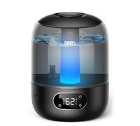Dreo Humidifier for Bedroom with Sensor, 26dB Quiet Cool Mist Ultrasonic Humidifiers for Home, 360° Nozzle, 30H Runtime, Ambient Light Indicator, Essential Oil Diffuser, Room, Plants, Nursery, Black